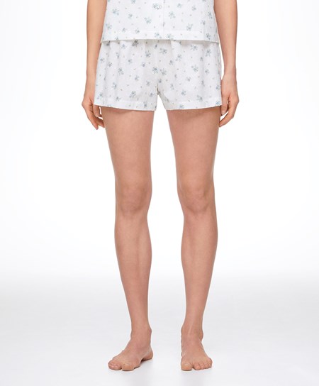 Oysho 100% Bavlnene Plumeti Printed Shorts Modre | CDS957823