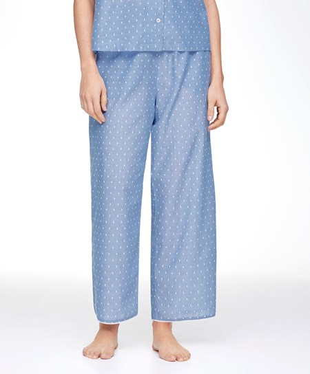Oysho 100% Bavlnene Plumeti Trousers Modre | ZYN607891