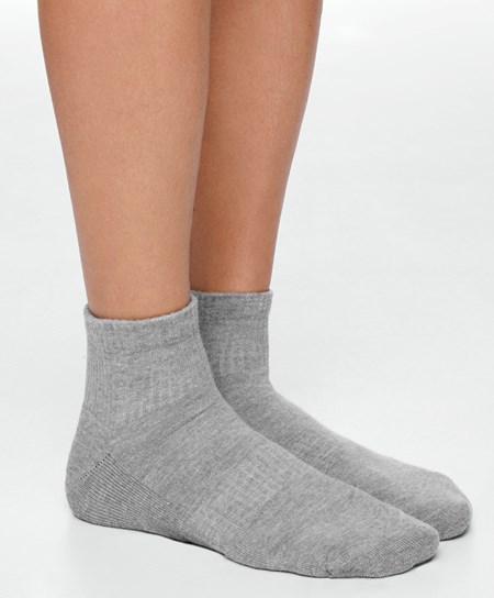 Oysho 3 Pairs Of Bavlnene Quarter Socks Siva | GLX329680