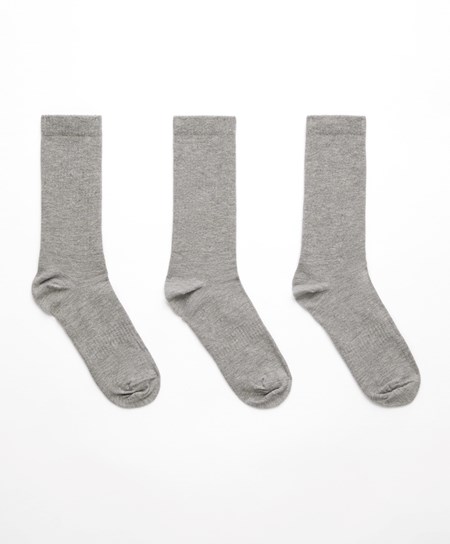 Oysho 3 Pairs Of Sports Bavlnene Klasické Socks Siva | UJF479235