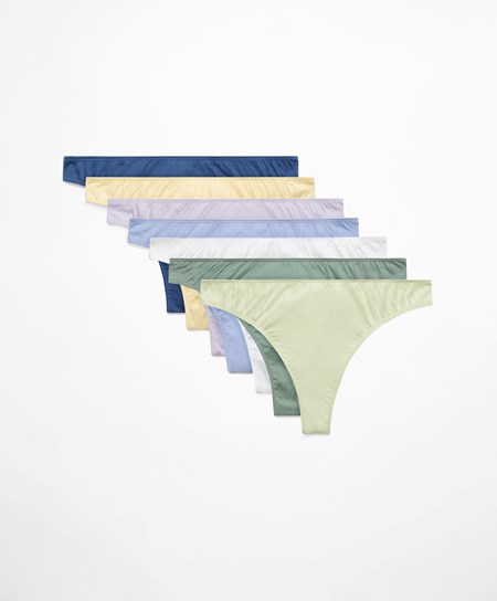 Oysho 7 Bavlnene Brazilian Briefs Lavendel Modre | OXA371956