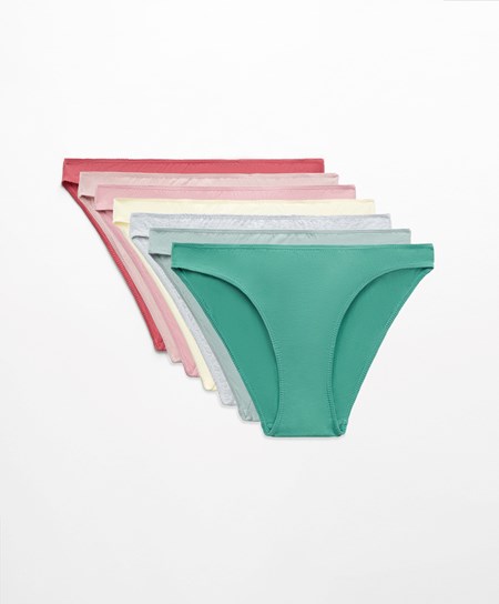 Oysho 7 Bavlnene Klasické Briefs Rosette | TEI234605