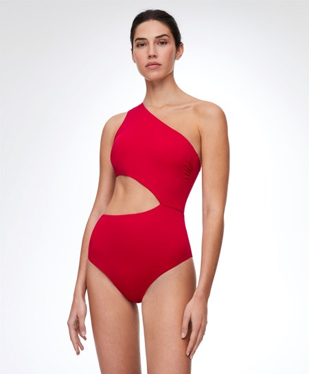 Oysho Asymmetric Trikini Červené | KHD925147