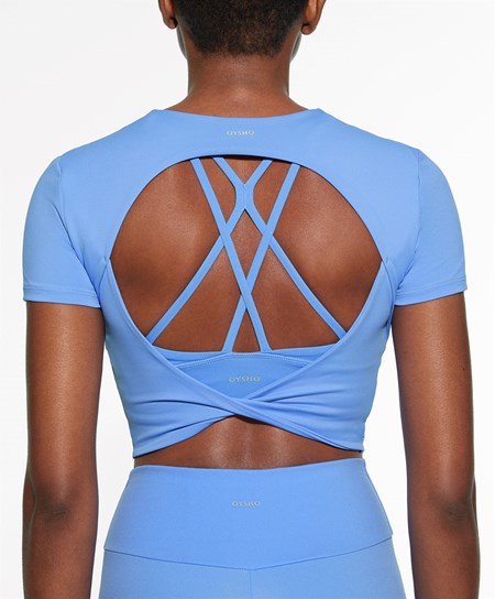 Oysho Back Detail Comfortlux Kratke-sleeved T-shirt Lavendel | GPT423705