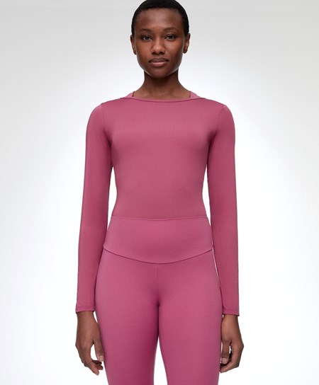 Oysho Back Detail Long-sleeved T-shirt Mid-rosette | UOY048362