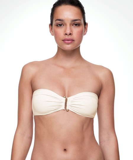 Oysho Bandeau Bikiny Top Ecru | ODR026751