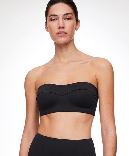 Oysho Bandeau Bustier Bikiny Top Čierne | WVA069854