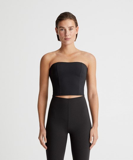 Oysho Bandeau Top Čierne | MJD709146
