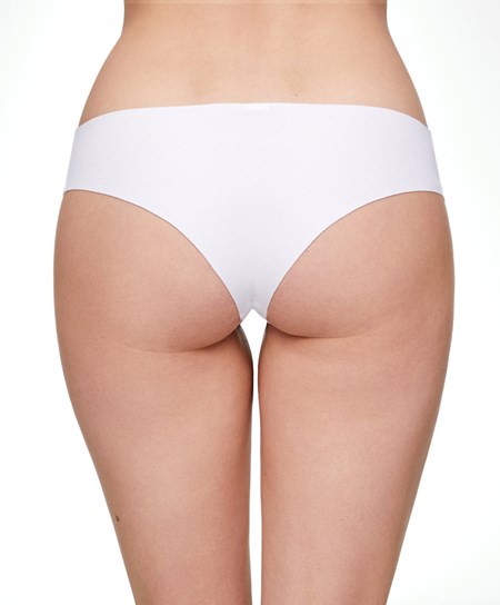 Oysho Bavlnene Invisible Brazilian Briefs Biele | JZP627418