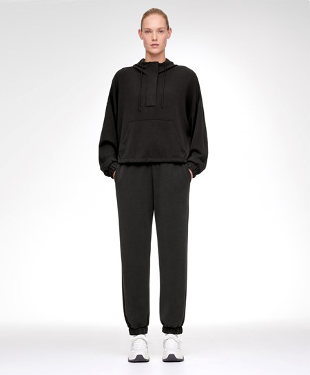 Oysho Black Modal Tracksuit Čierne | VHP675019