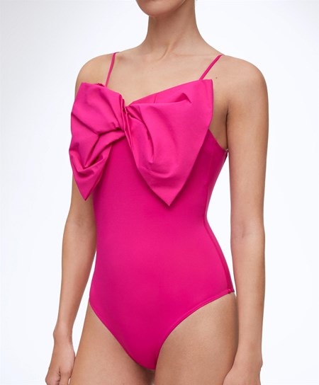 Oysho Bow Swimsuit Fuchsie | OLH527840