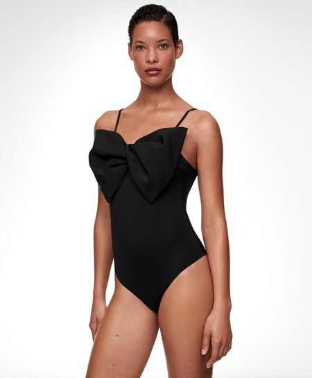 Oysho Bow Swimsuit Čierne | ZNR105832