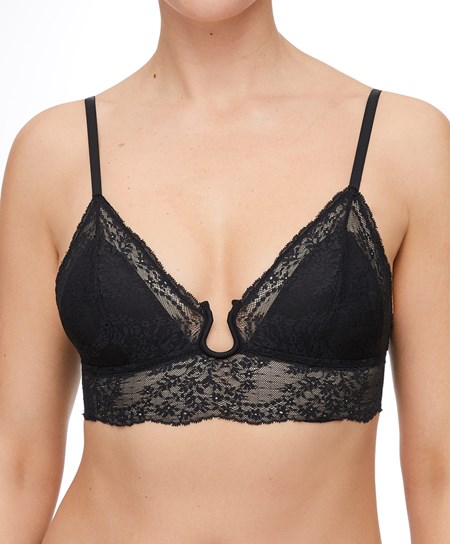 Oysho Cipkovane Bralette Čierne | SEI987502