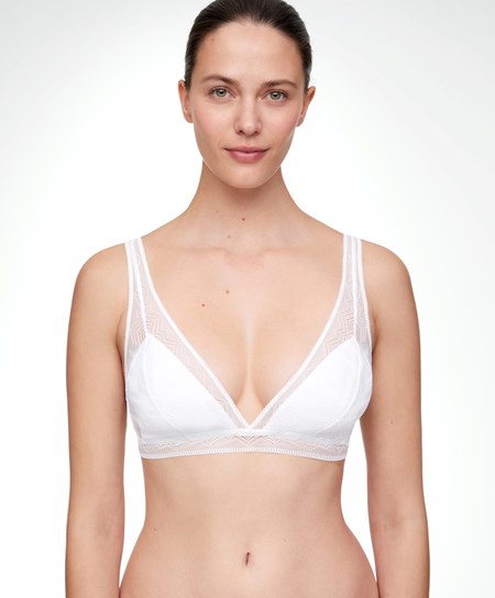 Oysho Cipkovane Triangle Bra Pale Ecru | MSU129870