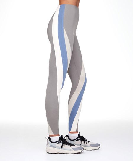 Oysho Colour Block Compressive 65cm Ankle-length Leggings Strieborne | WFH359861