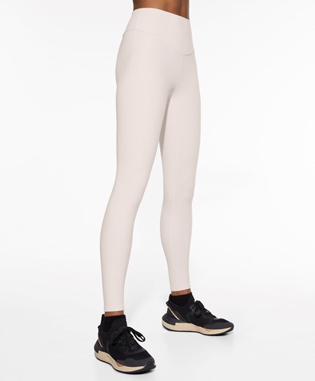 Oysho Comfortlux High-rise Ankle-length Leggings Ivory Ecru | DRJ914765