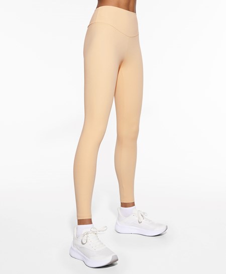 Oysho Comfortlux High-rise Ankle-length Leggings Vanilla | EGU359041