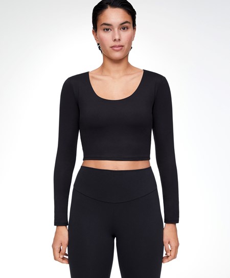 Oysho Comfortlux Long-sleeved T-shirt With Cups Čierne | SEJ560341
