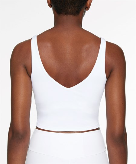 Oysho Comfortlux Remienkové Top Biele | QTC412876