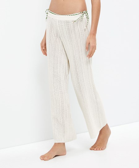 Oysho Crochet Trousers Bone Whte | SOY430689