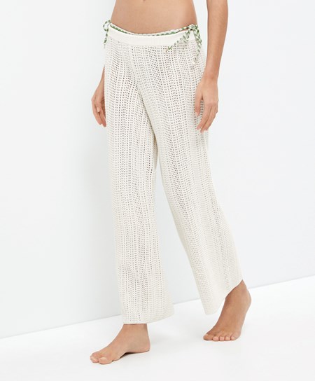 Oysho Crochet Trousers Bone Whte | TFZ834257