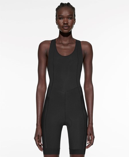 Oysho Cycling Kratke One-piece With Straps Čierne | DQI187205