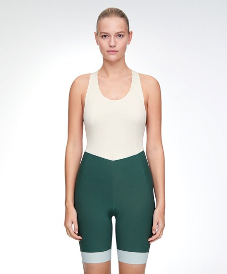Oysho Cycling Kratke One-piece With Straps Zelene | ZGC031864