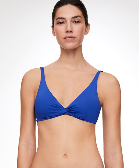 Oysho Draped Halter Bikiny Top Modre | AUS453782