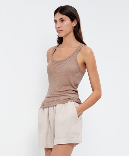 Oysho Extra Fine Vest Top Hnede | MFK845692