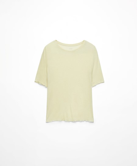 Oysho Extra-fine Kratke-sleeved T-shirt Lime | GNU250849