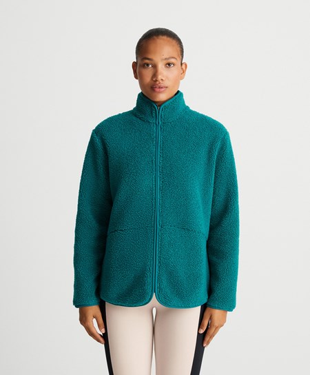 Oysho Faux-shearling Jacket Zelene | VGX759461