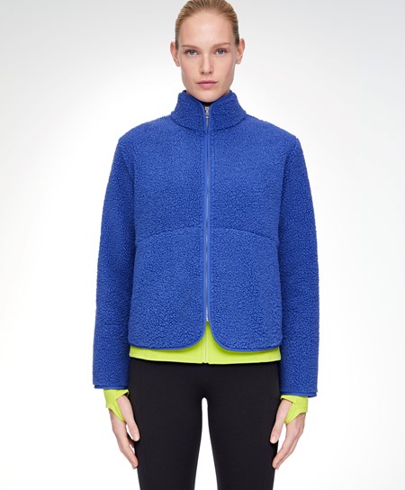 Oysho Faux-shearling Kratke Jacket Modre | ONR914236