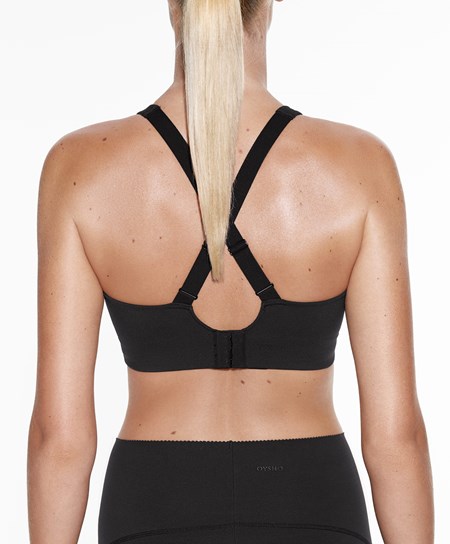 Oysho Firm Support Compressive Sports Bra Čierne | UPL520697