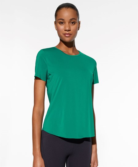 Oysho Fitted Kratke-sleeved Technical T-shirt Zelene | JCN963107