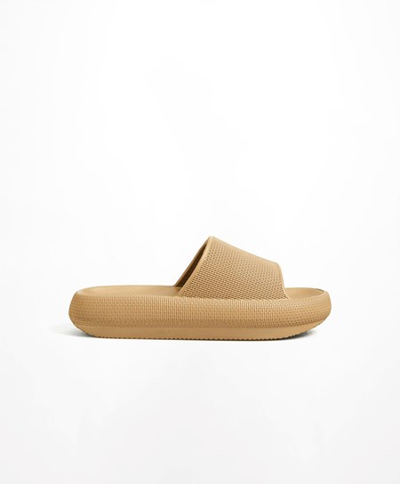 Oysho Flatform Sandals Hnede | EJS237194