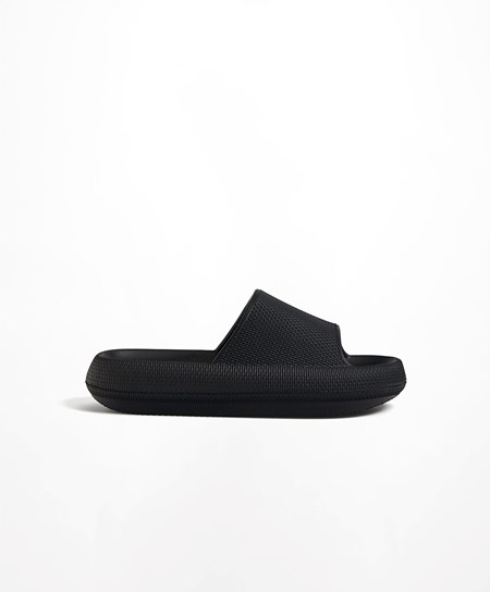 Oysho Flatform Sandals Čierne | LCK059284