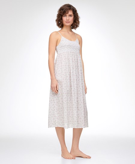 Oysho Floral Print 100% Bavlnene Midi Nightdress Mid-rosette | KXQ074968