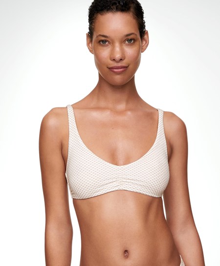 Oysho Halter Brooch Bikiny Top Biele | MYB219758