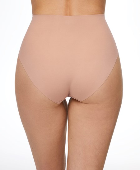 Oysho High-waisted Invisible Laser-cut Briefs Béžové | KVH031275