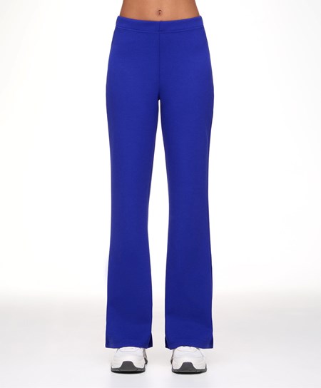 Oysho Interlock Flare Trousers Modre | CPS504937