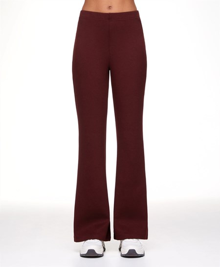 Oysho Interlock Flare Trousers Tmavo | TKH438695