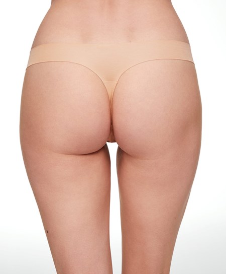 Oysho Invisible Bavlnene Tanga Béžové | SVO203568