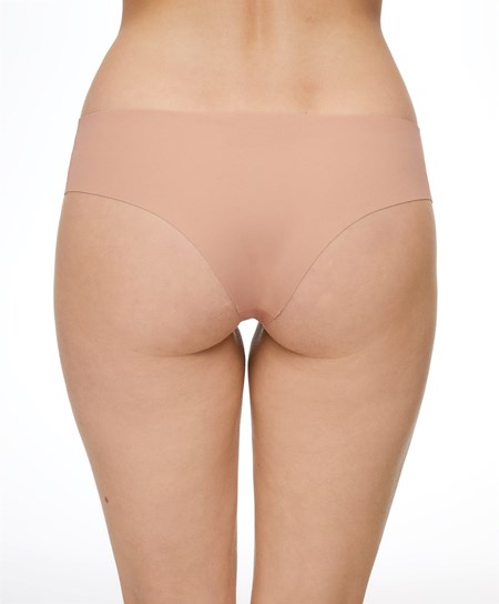 Oysho Invisible Laser-cut Brazilian Briefs Béžové | YEL314786