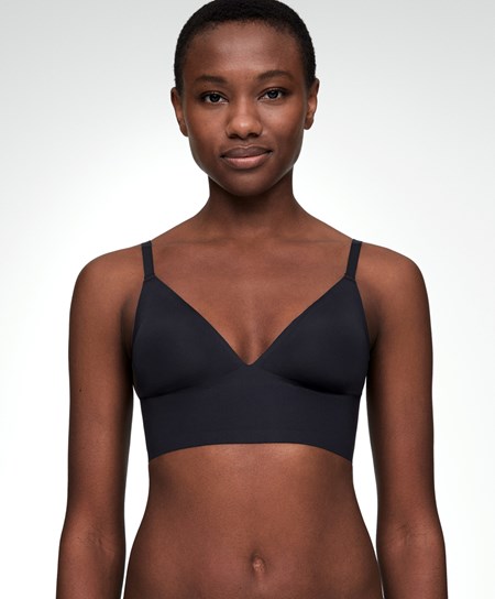 Oysho Invisible Laser-cut Triangle Bra Top With Low Back Čierne | GHD356170