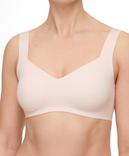 Oysho Invisible Laser-cut V-neck Bra Almond | QKS361290