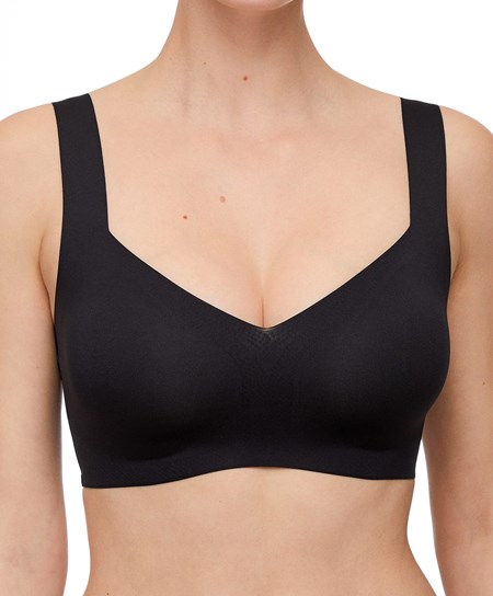 Oysho Invisible Laser-cut V-neck Bra Čierne | SBT123679