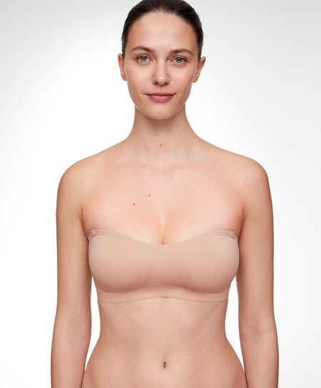 Oysho Invisible Polyamide Bandeau Bra With Removable Straps Béžové | CXN871324