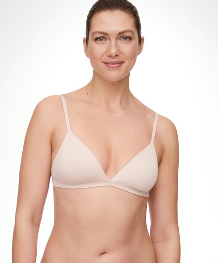 Oysho Invisible Polyamide Triangle Bra Almond | THE573961