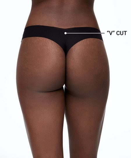 Oysho Invisible “v”-cut Tanga Čierne | UAN519860