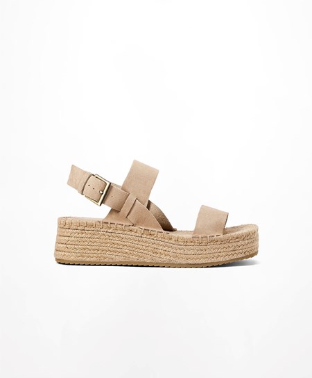 Oysho Jute Wedges With Split Semisove Hnede | LQV473025